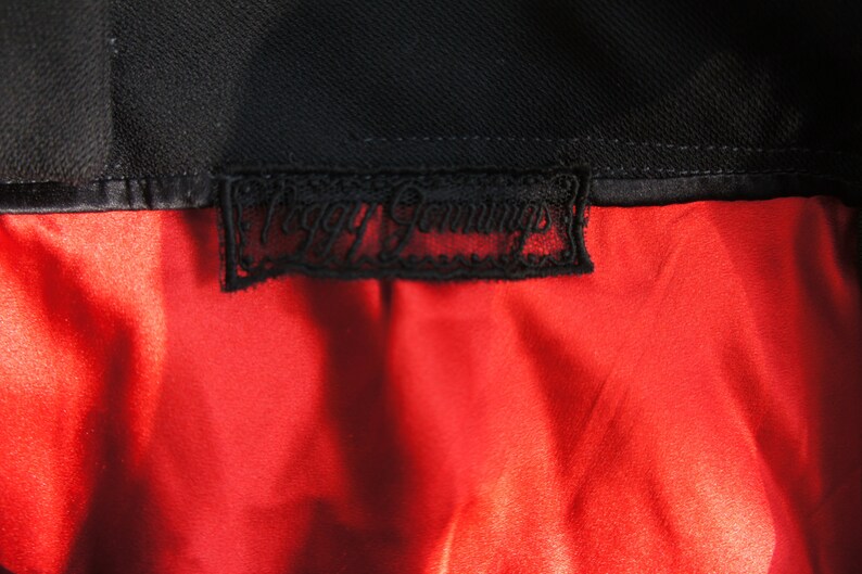 Peggy Jennings Black Lace Trim Scalloped Edge Wool Skirt image 2
