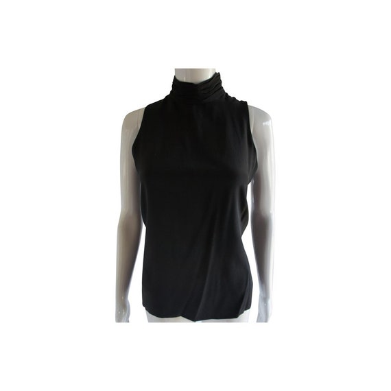 Julie Francis Silhouettes Black Silk High Neck Sle