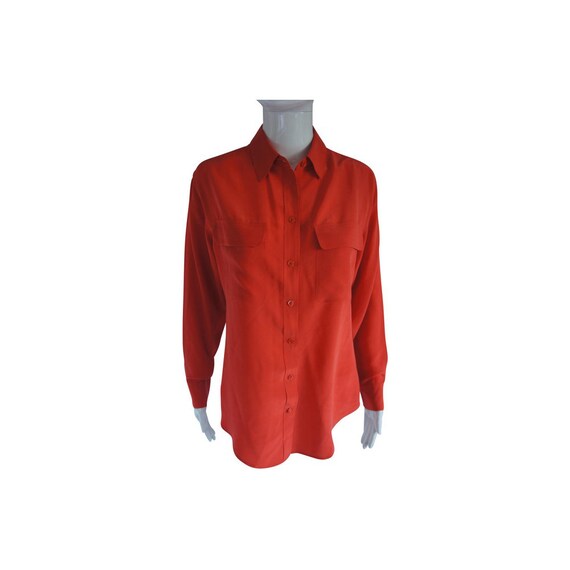 Equipment Orange Signature Silk Shirt Button-down