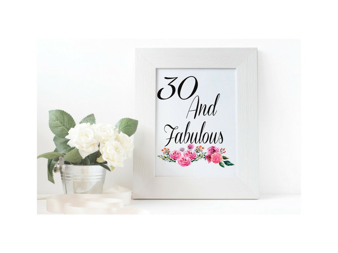 30th Birthday Printable-thirty and Fabulous - Etsy