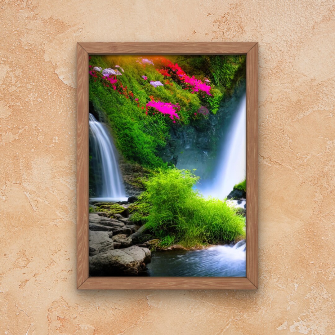 Beautiful Waterfalls Printable Art-waterfall Printable Art-beautiful Landscape Decor-computer ...