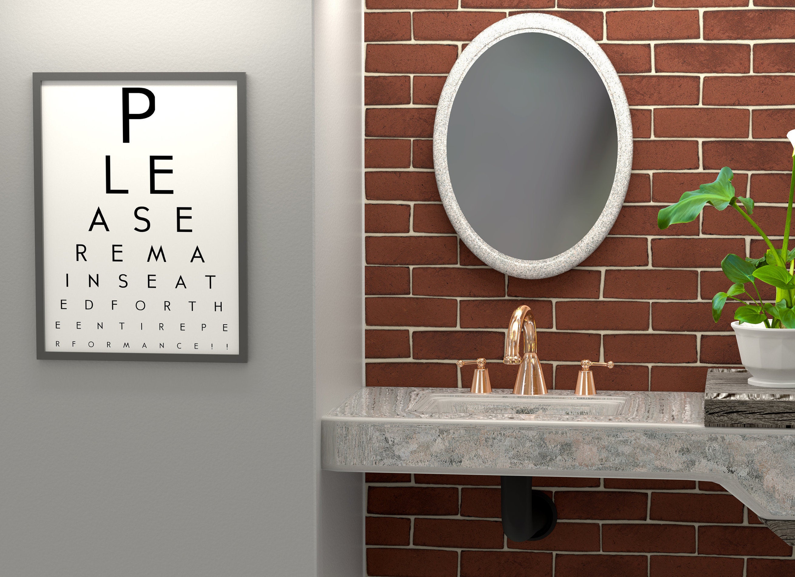 Funny Bathroom Printable Art-eye Chart Printable-please Remain - Etsy