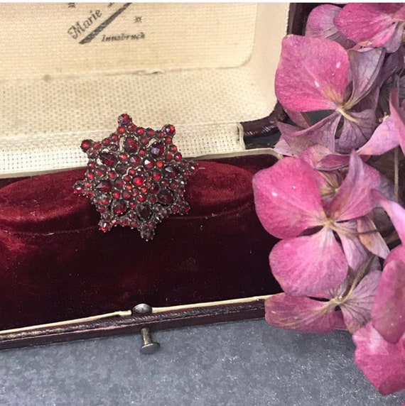 Garnet star brooch