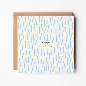 Carte joyeux anniversaire bougies bleues image 1