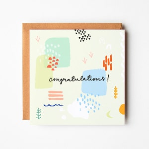 Illustrative Congratulations Card Blue