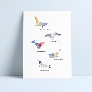 LGBT Whales A4 Print
