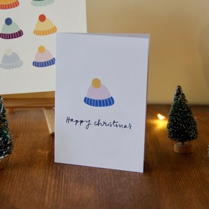Tarjetas de Navidad con gorro de lana A7