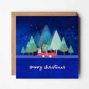 Fahren nach Hause für Weihnachtskarte