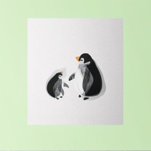 Carte de voeux deux pingouins