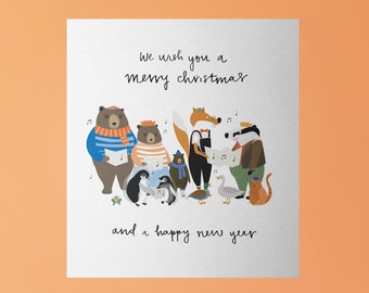 Carte de Noël pour chœur d'animaux