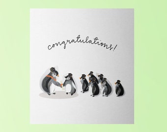Carte Pingouin pour la cérémonie de remise des diplômes