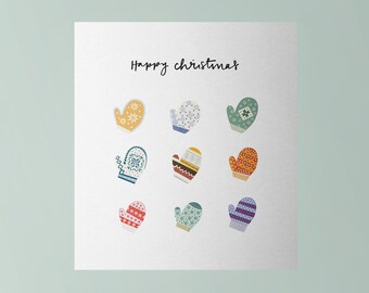 Cartes de Noël Mitaines d'hiver