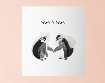 Mrs and Mrs LGBT Wedding Card