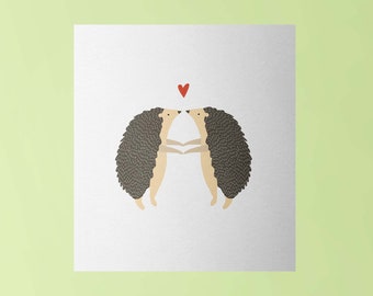 Carte Saint Valentin Hérisson