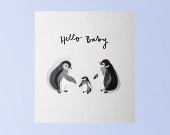 Nouvelle carte bébé pingouin