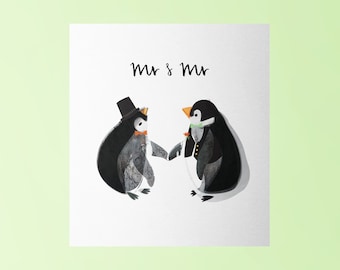 Mr and Mr LGBT Wedding Card