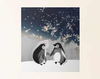 Carte de Saint Valentin Pingouins errants