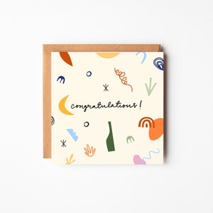 Illustrative Congratulations Card Cream