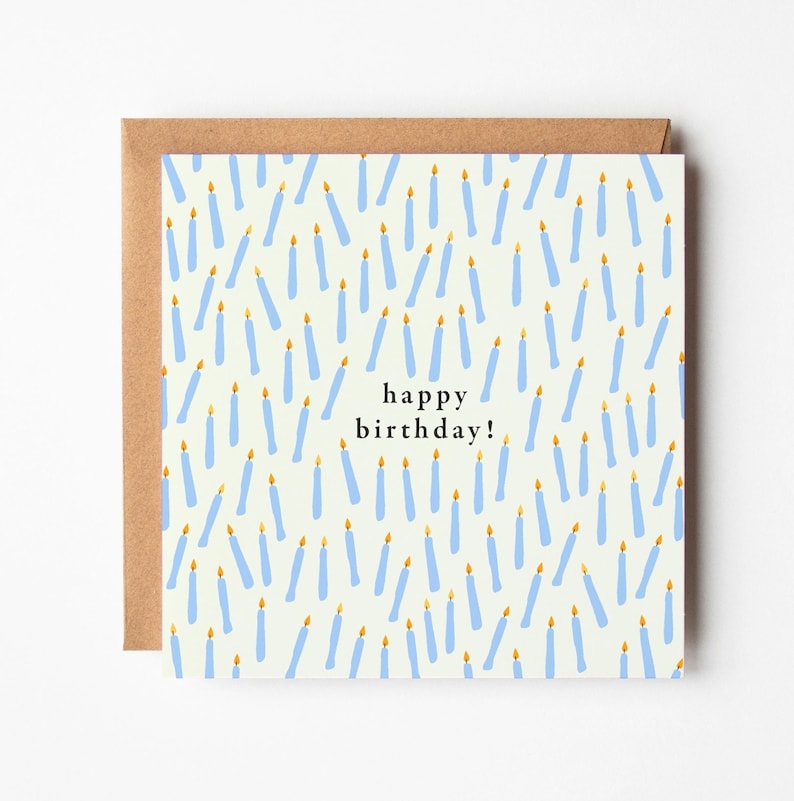 Carte joyeux anniversaire bougies bleues image 1