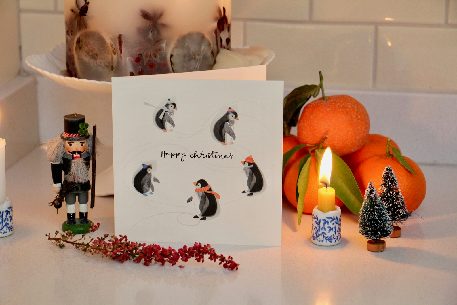 Skating Penguins Christmas Decoration 