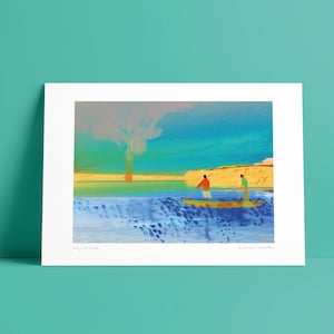 Pesca en el Zambezi - Impresión abstracta de bellas artes