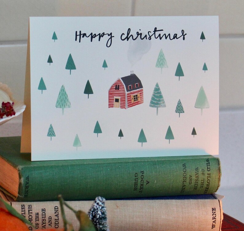 Cartes de Noël Une cabane dans les bois image 1
