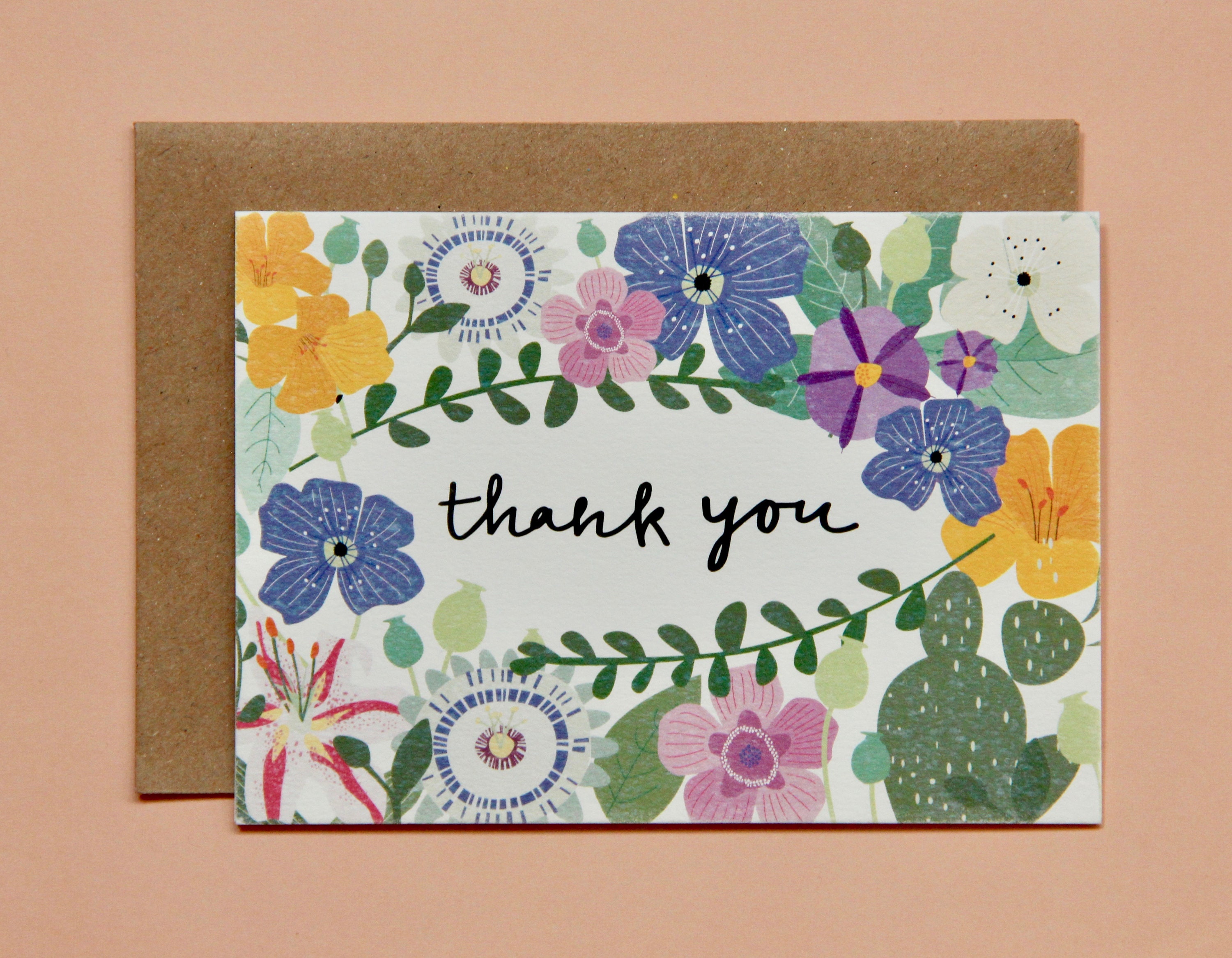 Floral Thank You Card - Etsy UK