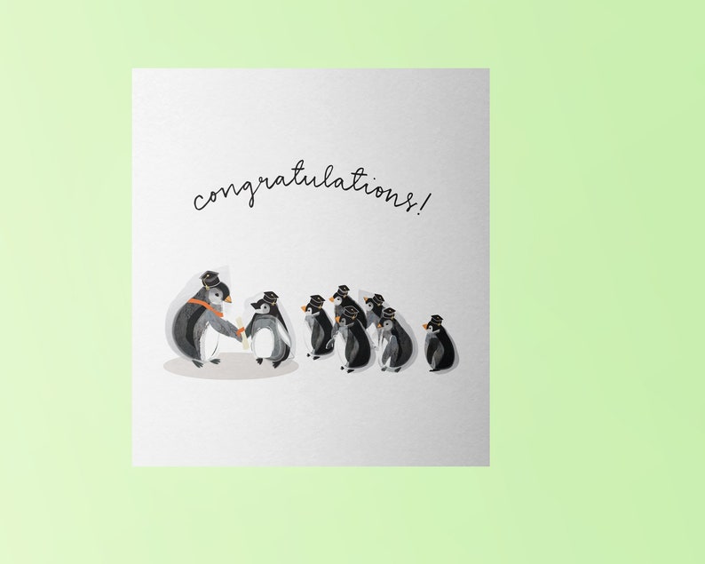 Carte Pingouin pour la cérémonie de remise des diplômes image 1