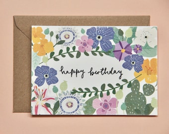 Carte d'anniversaire florale