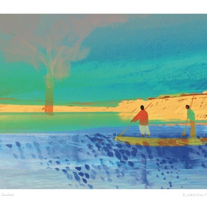 Fishing on the Zambezi Abstract Fine Art Print image 2