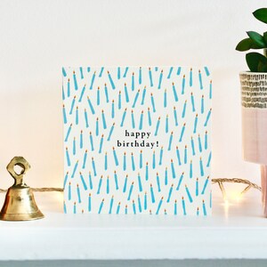 Carte joyeux anniversaire bougies bleues image 2