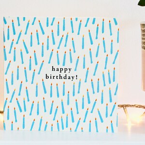 Carte joyeux anniversaire bougies bleues image 3