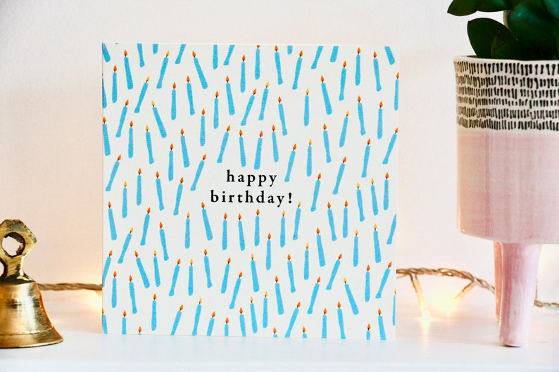 Carte joyeux anniversaire bougies bleues image 3