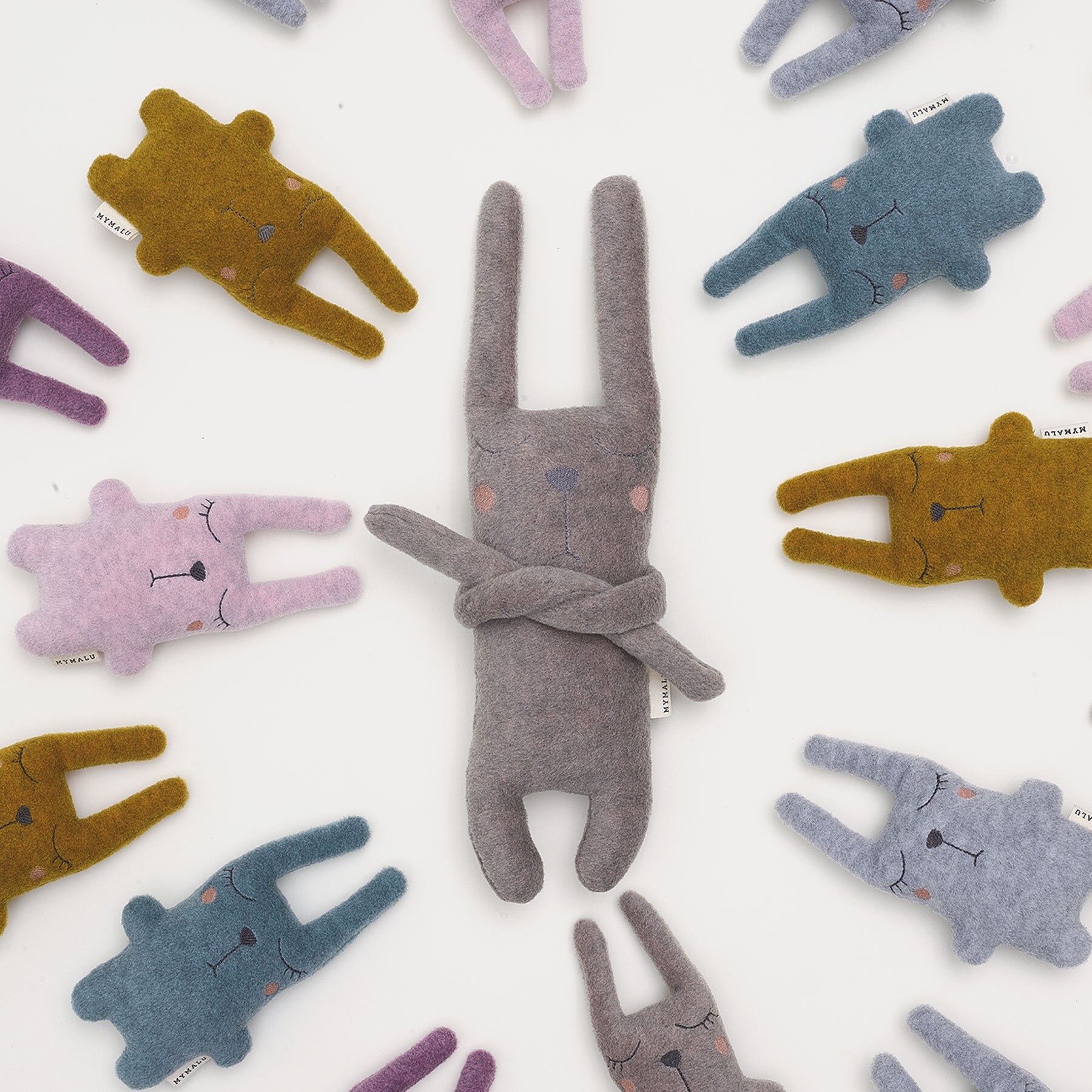 Cuddly Toy Rabbit Jack Greige Plush Handmade Etsy