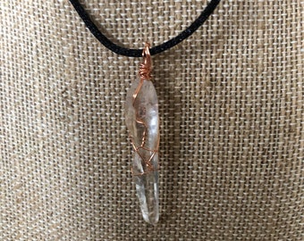 Clear Quartz Crystal Necklace Q4