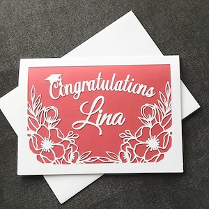 Personalised Graduation  card with roses