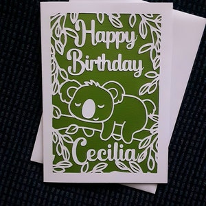 Personalised Koala card Custom Made