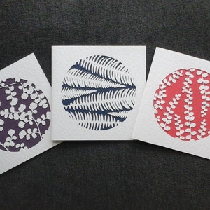 Set of 3 blank cards fern,gift cards