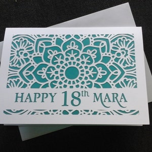 Personalised mandala birthday card