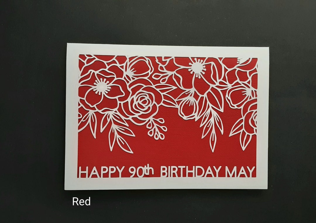 Personalised Floral Birthday Card;papercut Flowers:wedding Card - Etsy
