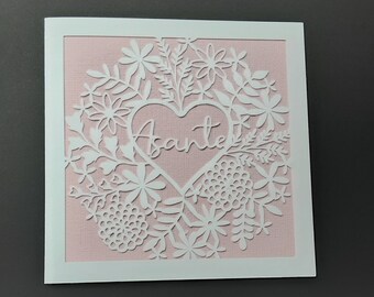 Tarjeta de cumpleaños floral personalizada o tarjeta del Día de la Madre