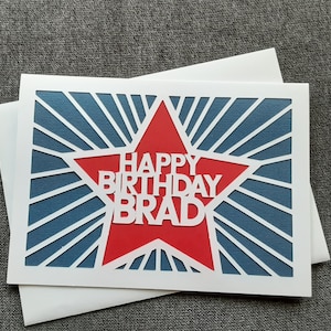Personalised birthday star card.21st birthday card
