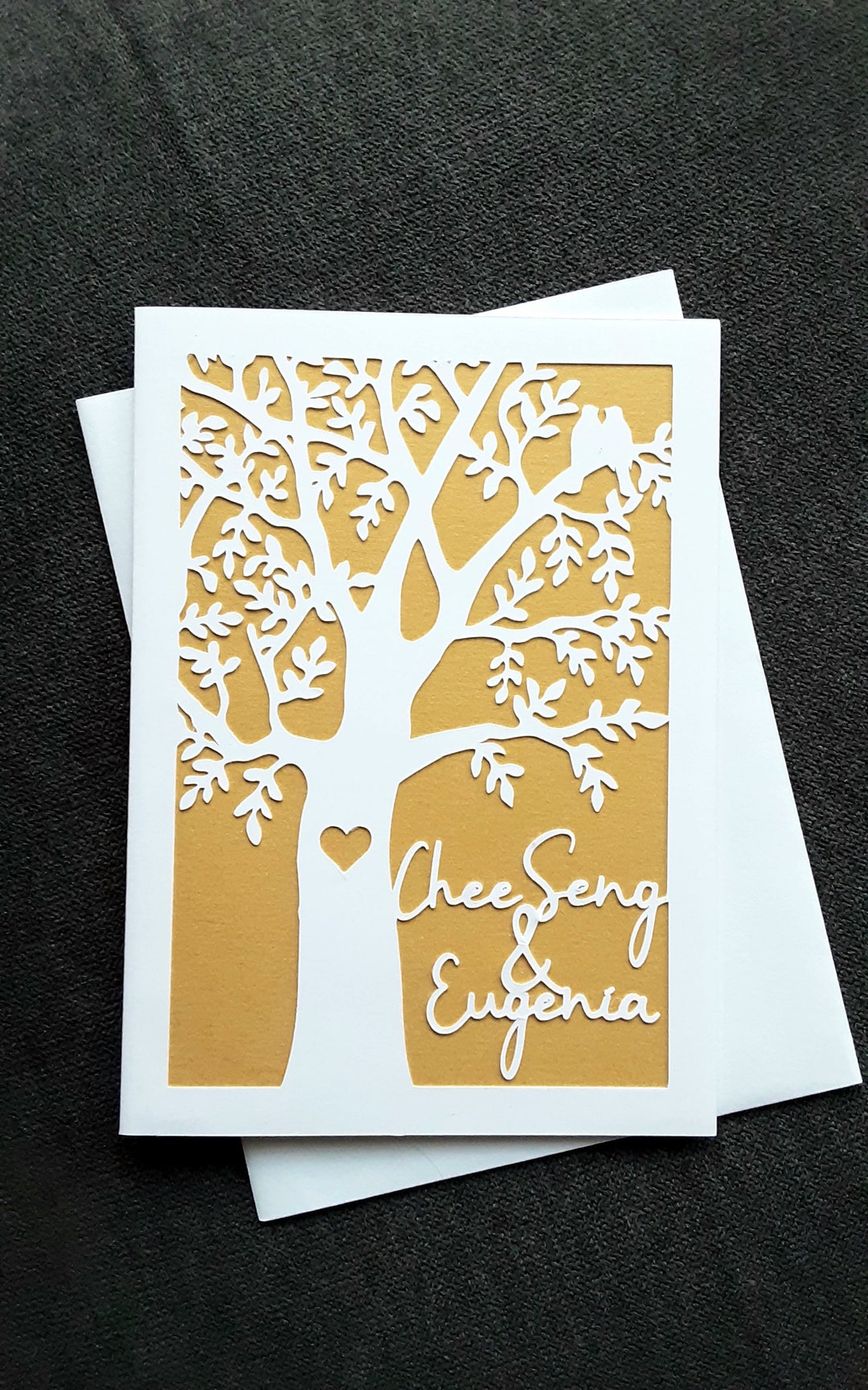 Birds in a Tree Personalised Wedding Anniversary or Engagement Card ...