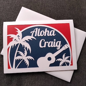 Gepersonaliseerde Hawaiiaanse ukelele kaart