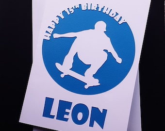 Tarjeta de cumpleaños personalizada de skater