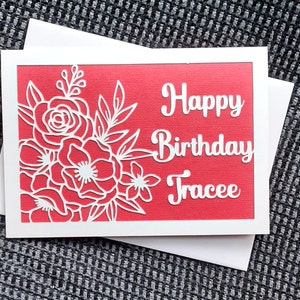 Personalised Birthday card with roses