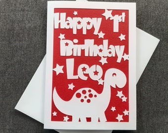 TARJETA DE DINOSAURIO PERSONALIZADA