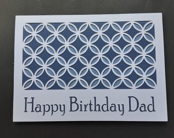 Tarjeta de cumpleaños geométrica personalizada. Diseño bicolor.