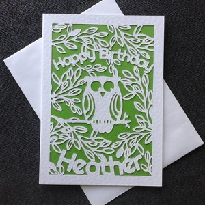 Carte hibou personnalisée Custom Made