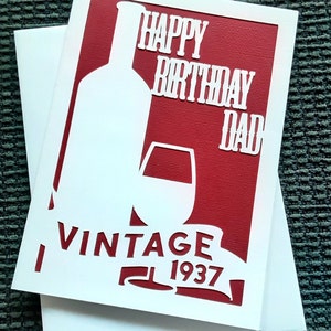 Vintage wine personalised birthday card